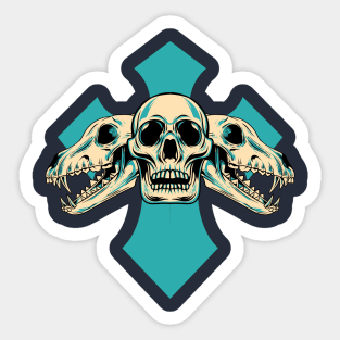 Vintage Skull - Blue Light Sticker